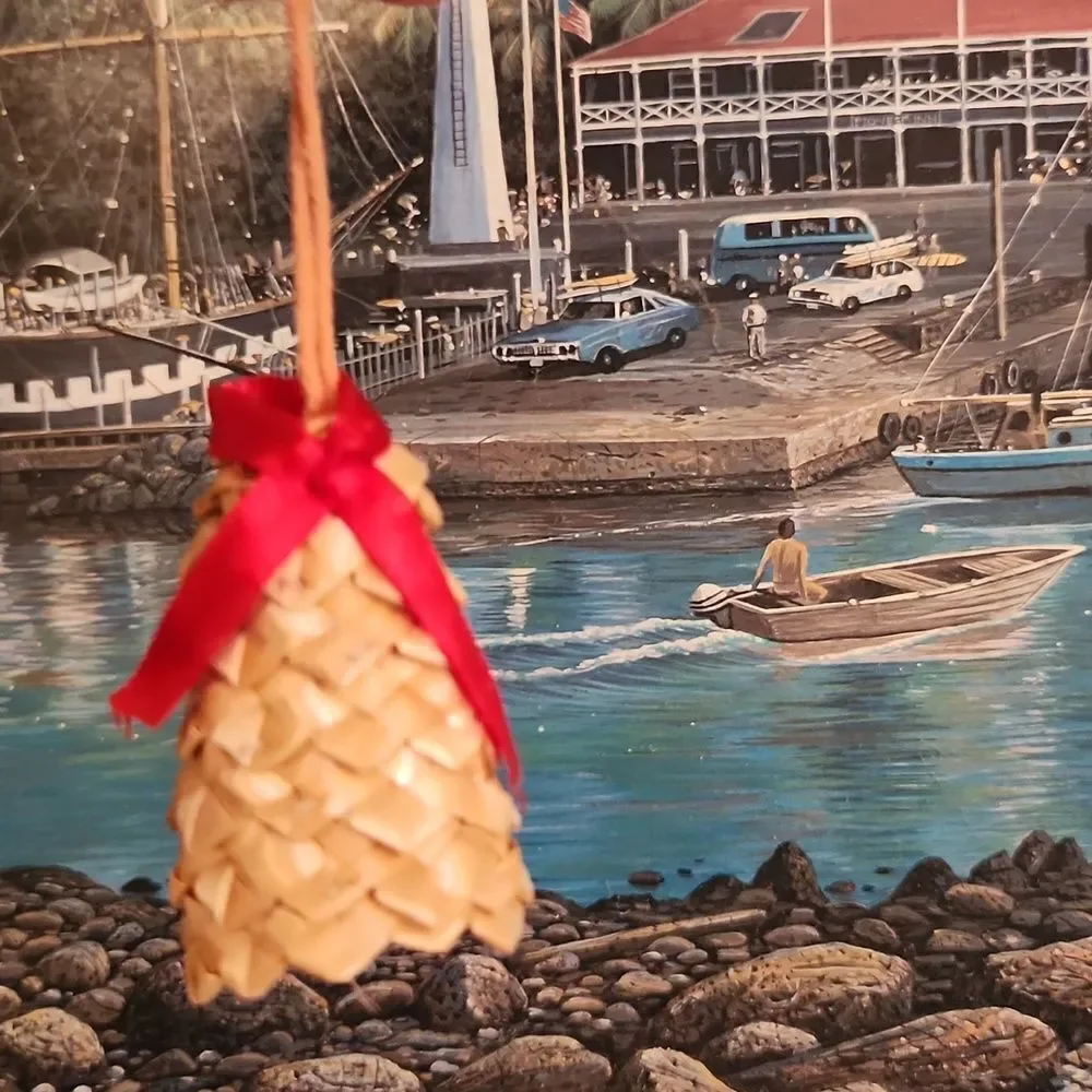 Hawaiian Woven Christmas Ornaments Set of 3